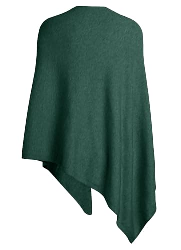 PULI Women's Versatile Knitted Shawls Scarf Poncho Sweater with Buttons Lightweight Spring Summer Fall Wraps - color: A-sea Green