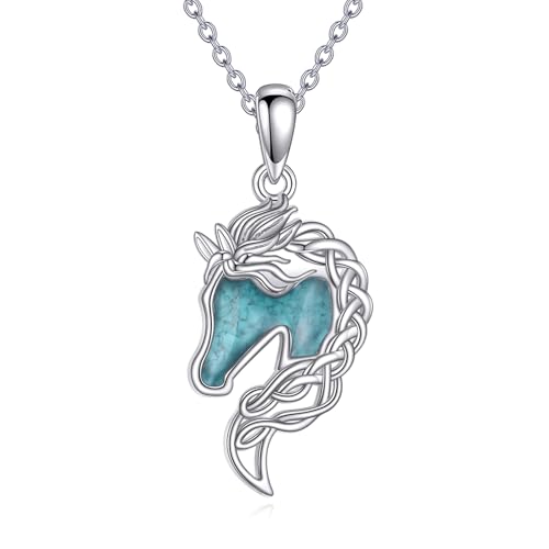 Animal Necklace 925 Sterling Silver Pendant Jewelry Gift for Women Animal Lover - style: Horse