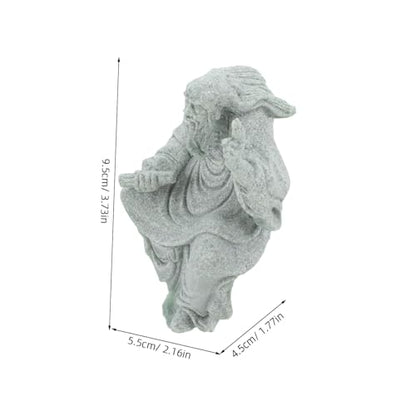 TOYANDONA Decorative Buddha Figurine for Zen Gardens Sandstone Monk Statue for Fish Tanks Bonsai Landscape Ornament Tranquil Outdoor Decor Sandstone Craft