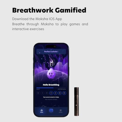 Moksha O₁ | Gamified Breathwork Tool | Smart Meditation Device | iOS Only | Mindfulness Tool for Immediate Calm and Instant Anxiety Relief | Sleep Aid Device (Moon) - color: Moon