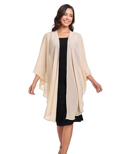 TONGFANTFL Shawls Wraps for Evening Wedding Party Chiffon Scarf Soft Bridal Wraps Wedding Guest Shawl Coverage - color: Champagne