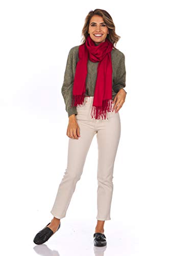 Shawl Wrap for Women Large Pashmina Scarf Evening Dress Bridesmaid Wedding Bridal - color: Cranberry