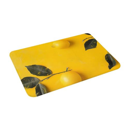 Yellow Lemon 1 Printed Flannel Non - Slip Floor Mat 16x24in - Soft Plush Microfiber Rug for Every Indoor Space - color: Yellow Lemon 1