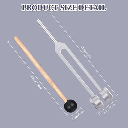 Tuning Fork for Healing 128Hz with Hammer, Sound Healing Therapy Frequency Tool for Meditation, Reiki Supplies Kit, Aluminum Alloy 128 Hz Wellness Instrument with Pouch