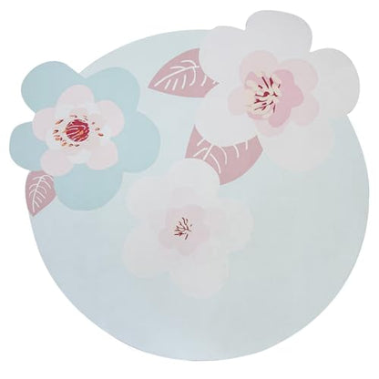 ABREEZE Irregular Large Flower Meditation Mat Non Slip Round Pilates Yoga Mat Natural Rubber with Sueded Surface Exercise Mat - color: Blue, size: 47x47inch