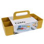 BLUE GINKGO Stackable Organizer Caddy – Korean-Made Portable Tote for Bathroom, Office, Crafts, or School Supplies (Long Rectangle, Yellow)