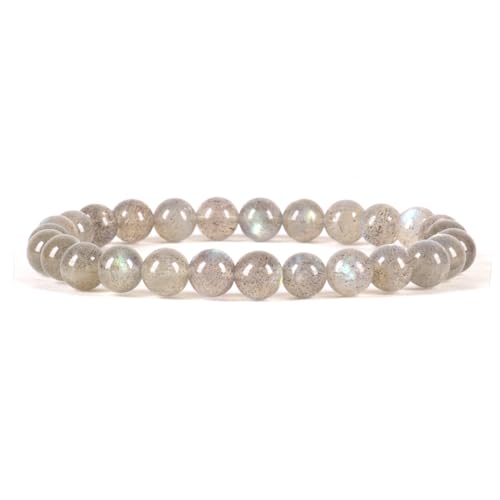 Cherry Tree Collection - Small, Medium, Large Sizes - Gemstone Beaded Bracelets For Women and Men - 6mm Round Beads - color: Labradorite AA Grade, size: Small