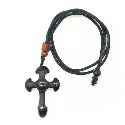 Crystal Pendant Necklaces Healing love Women's Men's choker Obsidian Tiger eye White Crystal Black Gold waterproof dainty Charm stackable statement Cute Stone necklace Unisex - style: Crystal pendant Cross