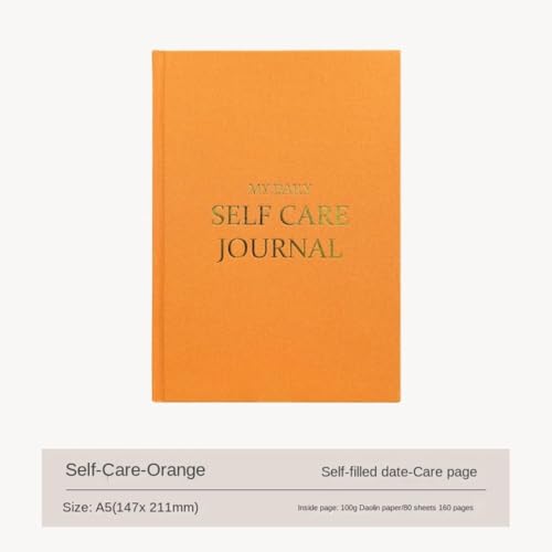 Gratitude Journal 5 Minute Daily Notebook for Happiness and Self-Reflection Emotional Record Book 5.79x8.31in(Orange) - color: Orange