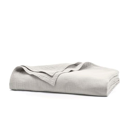 BOLL & BRANCH Dream Bed Blanket - Twin/Twin XL, Mist - Luxury 100% Organic Cotton - Soft, Lightweight and Breathable - Cloud-Like Touch - color: Mist, size: Twin/Twin XL