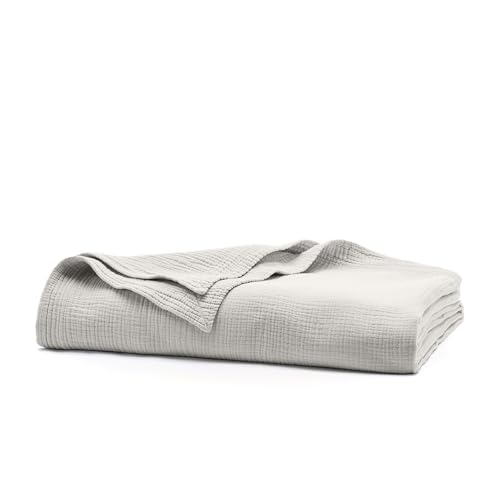 BOLL & BRANCH Dream Bed Blanket - Twin/Twin XL, Mist - Luxury 100% Organic Cotton - Soft, Lightweight and Breathable - Cloud-Like Touch - color: Mist, size: Twin/Twin XL