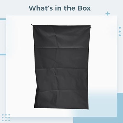 Extra-Large Drawstring Storage Bag, 47.2 X 31.5 in / 120 X 80 Cm, 210D Polyester, Ideal for Clothes and Quilts, Black