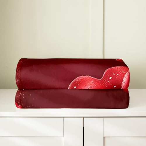 Red Love Pattern Flannel Blanket Romantic Style Fleece Throw Blanket Lightweight Soft Cozy Luxury Valentine's Day Fuzzy Blanket Romantic Style Bed Blanket for Sofa Bedroom All Season(Baby 30"x40") - color: Crimson, size: Baby