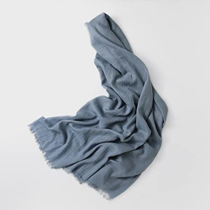 Jeelow Solid Color Scarf Wrap Shawl for Women Men – Soft Lightweight Head Scarf, All Season, Travel Beach Office Daily Wear - color: Light Blue