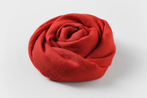 Pashmina Shawl Party Wraps Evening Dress Bridesmaid Long Cotton Scarves for Wedding - color: Pure Red 5
