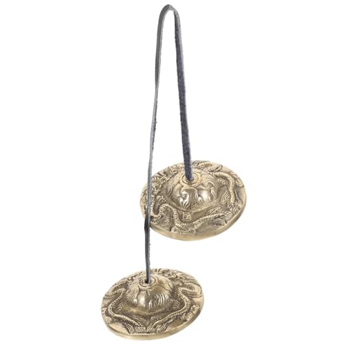 Cymbal Meditation Instrument Vintage Hand Bell Chime for Yoga and Sound Healing Lightweight Copper Tingsha for Relaxation and Mindfulness Practices