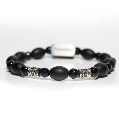 Tigranes Premium Natural Stone Bracelet Collection – Handmade Gemstone Jewelry in Luxury Branded Gift Box - style: Matte Onyx