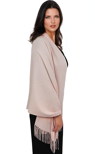 Ocomfly 100% Pashmina Scarf for Women - Premium Womens Scarves - Gift Boxed - Shawls or Wraps - Ultra Soft and Warm - color: Pale Pink