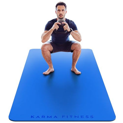 Large Exercise Mat – Extra Thick 10mm Workout Mat (72"x32") – Non-Slip TPE Yoga Mat for Women & Men – Pilates, HIIT, Fitness & Home Gym Mat – Includes Free Carry Bag - color: Blue