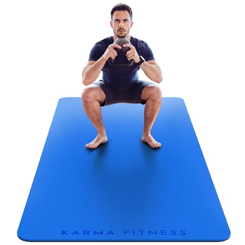 Large Exercise Mat – Extra Thick 10mm Workout Mat (72"x32") – Non-Slip TPE Yoga Mat for Women & Men – Pilates, HIIT, Fitness & Home Gym Mat – Includes Free Carry Bag - color: Blue