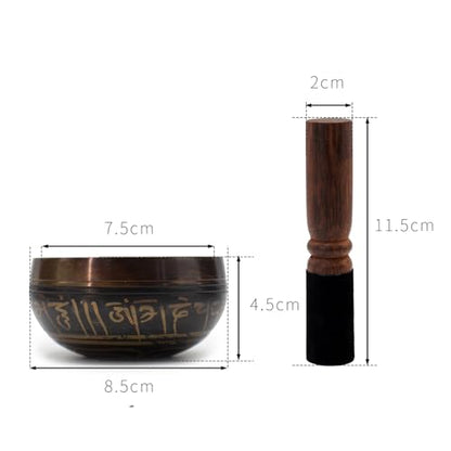3.15 inch Tibetan Singing Bowl Set, Authentic Handmade Meditation Bowl Stress Relief Yoga Set with Striker & Cushion for Sound Therapy, Chakra Healing, Spiritual Gatherings