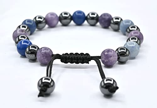 Amazing Gemstone Stop Drinking Alcohol Manifestation Bracelet - Lepidolite Blue Aventurine Hematite Bracelet Set for Men Women Healing Calming Anxiety Stress Relief Gifts(Adjustable) - color: Quit Alcohol