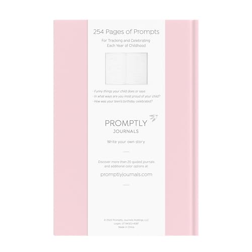 Promptly Journals, A Complete Childhood History: From Pregnancy to 18 Years Old (Blush Pink, Leatherette) | Baby Book and Pregnancy Journal | Baby Memory Book - color: Blush Pink