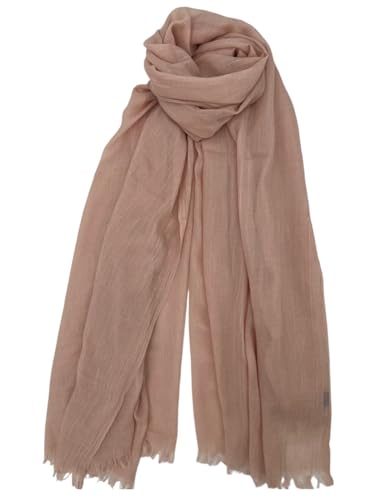 Women Scarf Summer Large Long Lightweight Beach Shawl Wrap Effortless Elegance Comfort - color: Seashell Pink - 3310