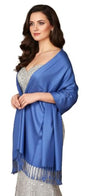 Pashmina Shawls Wraps for Women. Dress Cover Up Formal. Cashmere Feel Wrap for Evening Dress. - color: R Blue