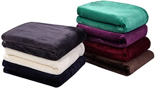 HYSEAS Flannel Fleece Throw Blanket Teal - Super Soft Plush Microfiber Solid Blanket for Couch, Bed, Chair, Sofa - Fuzzy Cozy Lightweight - 50x60 Inch - color: Teal