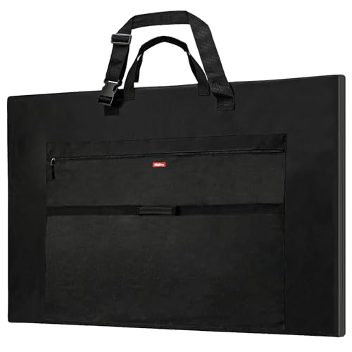 Nicpro Light Weight Art Portfolio Bag, 36 x 48 Inches Waterproof Art Portfolio Case with Shoulder & Handle Carry, for Artwork, Poster, Sketch Drawing, Canvas, Photography, Solar Panel Storage - size: 36 x 48 inches