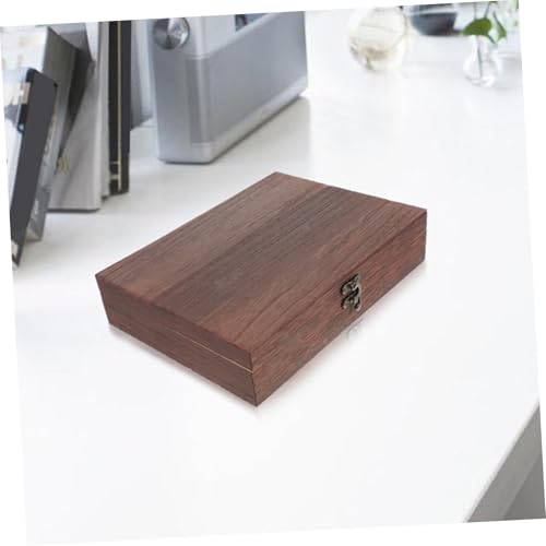 GLEAVI Wooden Storage Trunk Flip Storage Box Simple Case for Jewelry Practical Container