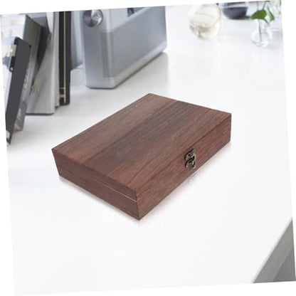 GLEAVI Wooden Storage Trunk Flip Storage Box Simple Case for Jewelry Practical Container