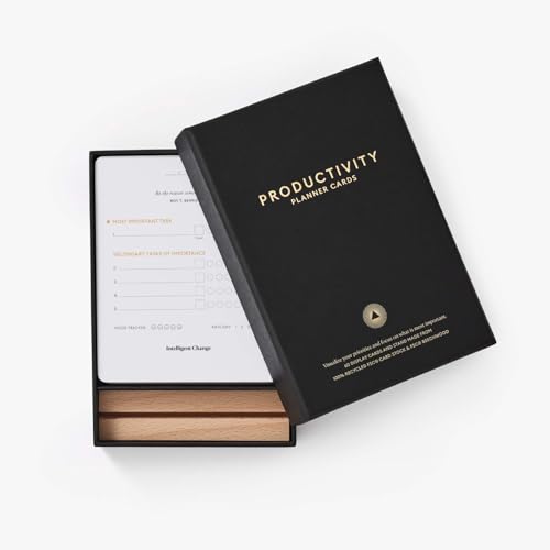 Intelligent Change Productivity Planner Cards with Display Stand, Compact Desk-Friendly Daily Prioritization Cards, Inspirational Quotes, Dual-Purpose Design for Daily Organization and Notes