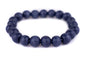 Wood Bead Bracelet - color: Cobalt Blue, size: Large Beads