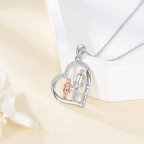 YFN Daughter Gifts from Dad 925 Sterling Silver Daughters Heart Necklace Birthday Christmas - color: Silver-Daughter Necklace Jewelry