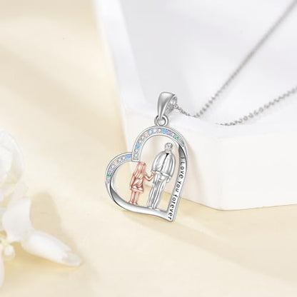 YFN Daughter Gifts from Dad 925 Sterling Silver Daughters Heart Necklace Birthday Christmas - color: Silver-Daughter Necklace Jewelry