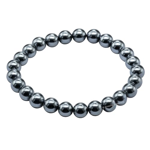 Amazing Gemstone Crystal Bracelet for Women Men's Gifts - Protection Healing Crystal Bracelet - 8mm Gemstone Beaded Stretchable Bracelet Pulseras Para Hombres Mujer Stocking Stuffers Mothers Day Gift (Black Pearl) - color: Black Pearl
