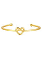 U7 Unisex Simple Cuff Bracelet 18K Real Gold Platinum Plated Fine Bracelets Fashion Jewelry Open Bangle Cuff Bracelets, Twisted or Heart Style - color: D.Knot Bracelet-Gold