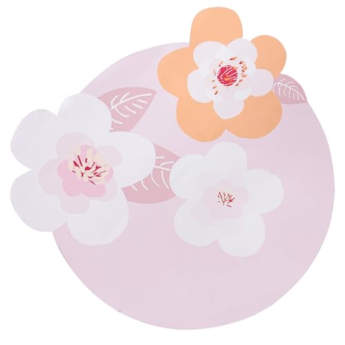 ABREEZE Irregular Large Flower Meditation Mat Non Slip Round Pilates Yoga Mat Natural Rubber with Sueded Surface Exercise Mat