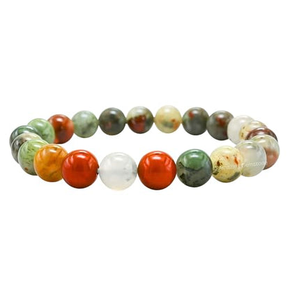 Amazing Gemstone Crystal Bracelet for Women Men's Gifts - Protection Healing Crystal Bracelet - 8mm Gemstone Beaded Stretchable Bracelet Pulseras Para Hombres Mujer Stocking Stuffers Mothers Day Gift (African Bloodstone) - color: African Bloodstone