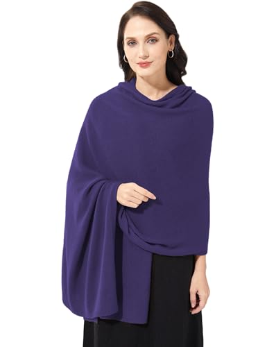 Soft Cashmere Blend Wrap Chic Scarf Stole for Women Wayfarer Travel Extra Large 87"x28" - color: Dark Purple