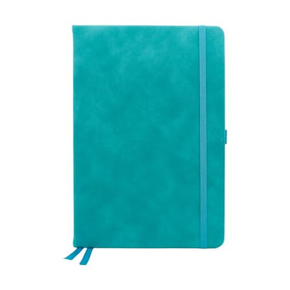 Decorably 312 Pages A5 Teal Journal Lined Notebook for Women & Men, 5.7x8.3in PU Leatherbound Hardcover, Table of Contents, Ribbon Bookmarks, Pen Holder & Back Pocket - School, Work