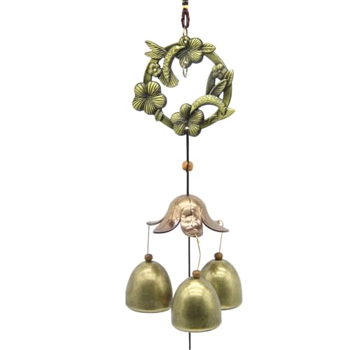 Wreath Wind Chimes Metal Garden Bells Hummingbird WindChimes for Lucky Outdoor Garden Patio Hanging Decor Gift for Mother