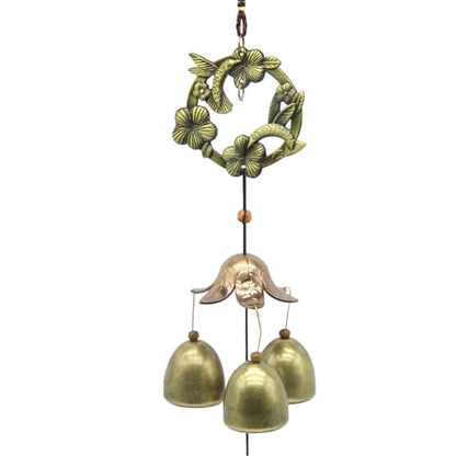 Wreath Wind Chimes Metal Garden Bells Hummingbird WindChimes for Lucky Outdoor Garden Patio Hanging Decor Gift for Mother