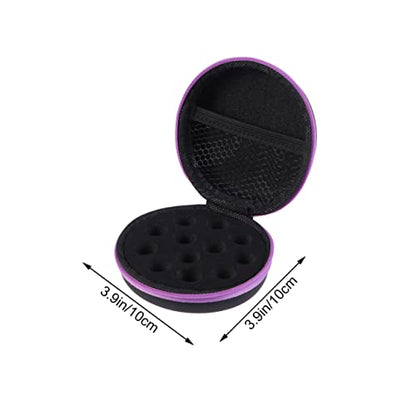 DOITOOL 12 Storage Bags Cajas Organizadoras Faux Leather Round Storage Bag Suitcase Hamburger Storage Box, Violet, medium