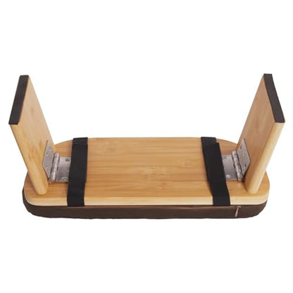 DYNAMI Bamboo Meditation Bench with Sponge Cushion, Portable Foldable Ergonomic Meditation Stool,Wooden Kneeling Stool for Yoga Sitting Prayer,Load Capacity 396lbs (Brown) - color: Brown