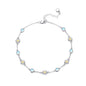 CRMAD 925 Sterling Silver Daisy/Sunflower Moonstone Anklet Daisy Flower Ankle Bracelet for Women Beach Dainty Jewelry - size: 9+2 inch, style: daisy