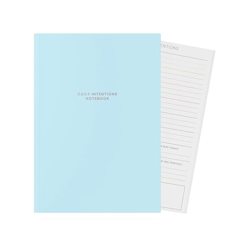 Morning Intentions & Gratitude Journal - A5 Lay-Flat Binding, Vegan Leatherette Cover, 120GSM Recycled Paper, Daily Prompts for Mindfulness and Positive Affirmations