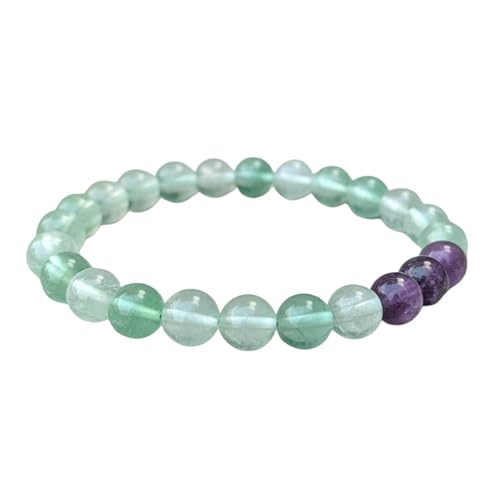 The Alchemist's Arcanum Adjustable Beaded Wrist Accessory for Men and Women, Stretch Fit Stone Bead Jewelry for Daily Wear and Gifting - color: Multi Flourite